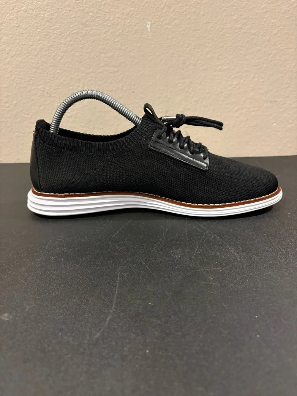 Cole Haan Original Grand Womens Sz 8.5 B Oxford Knit Shoes Black Casual Lace Up